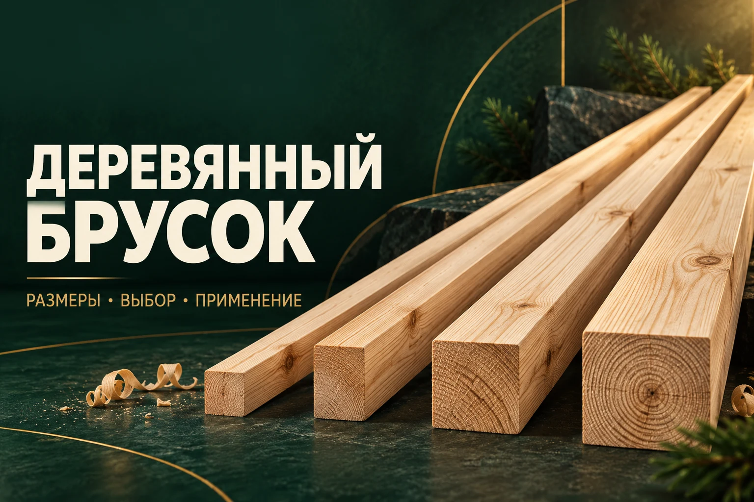 Рендер деревянных брусков разных сечений