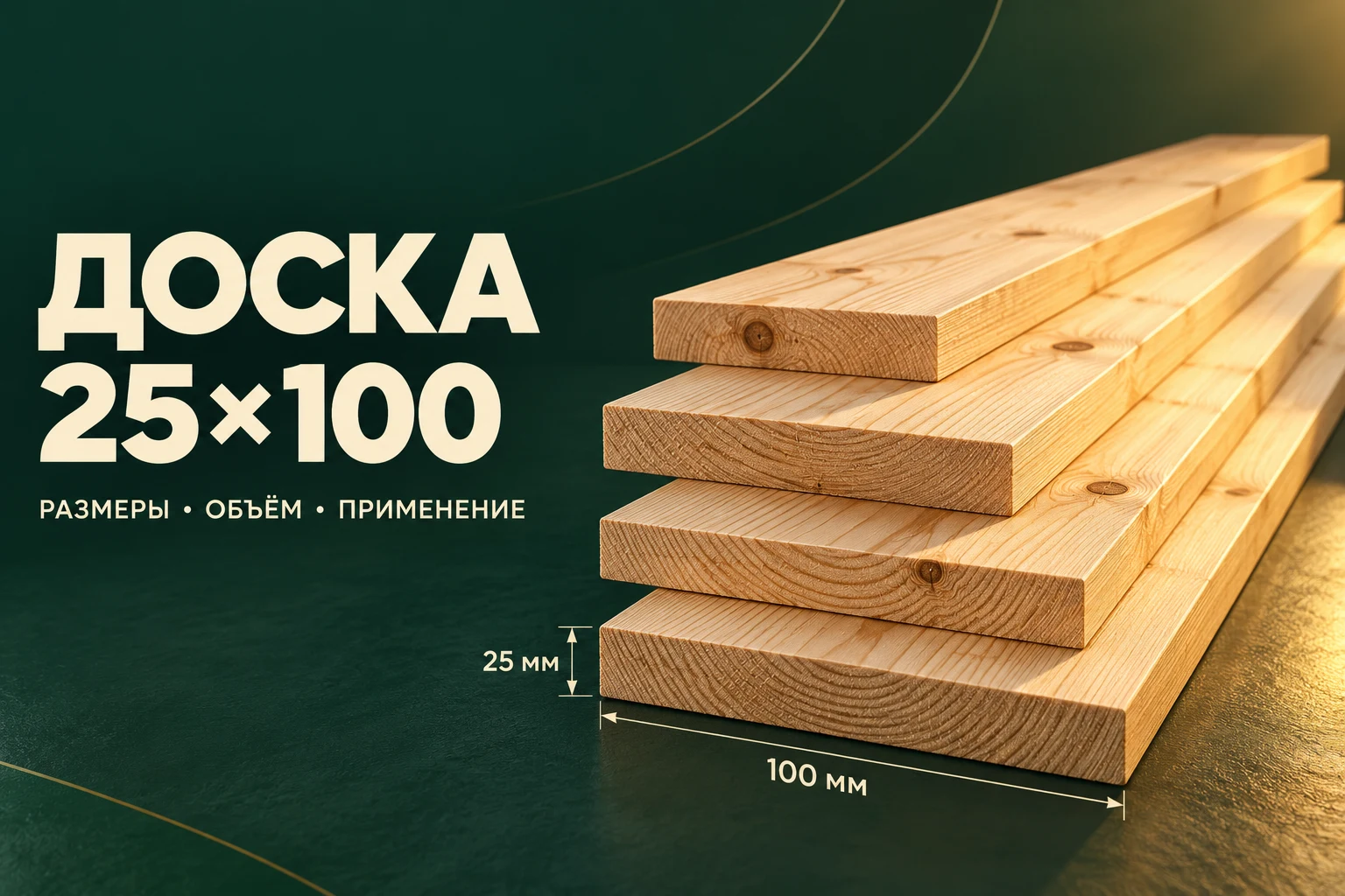 Рендер узкой обрезной доски сечением 25×100 мм