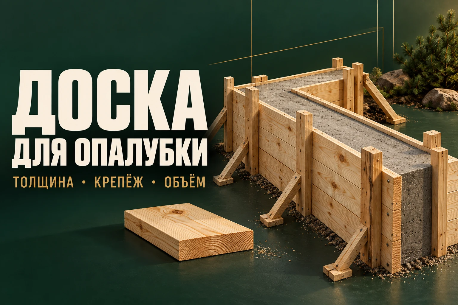 Архитектурный рендер деревянной опалубки фундамента
