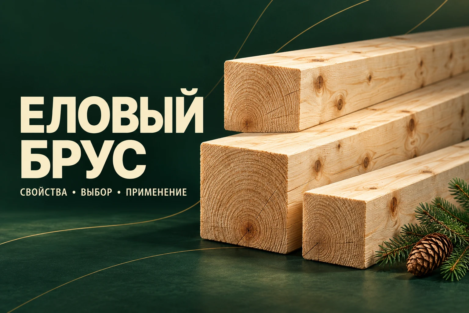 Рендер елового бруса с текстурой древесины