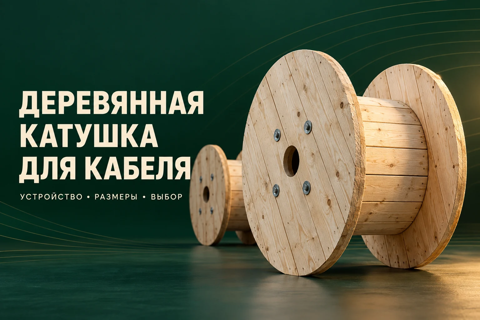 Рендер пустой деревянной катушки для кабеля