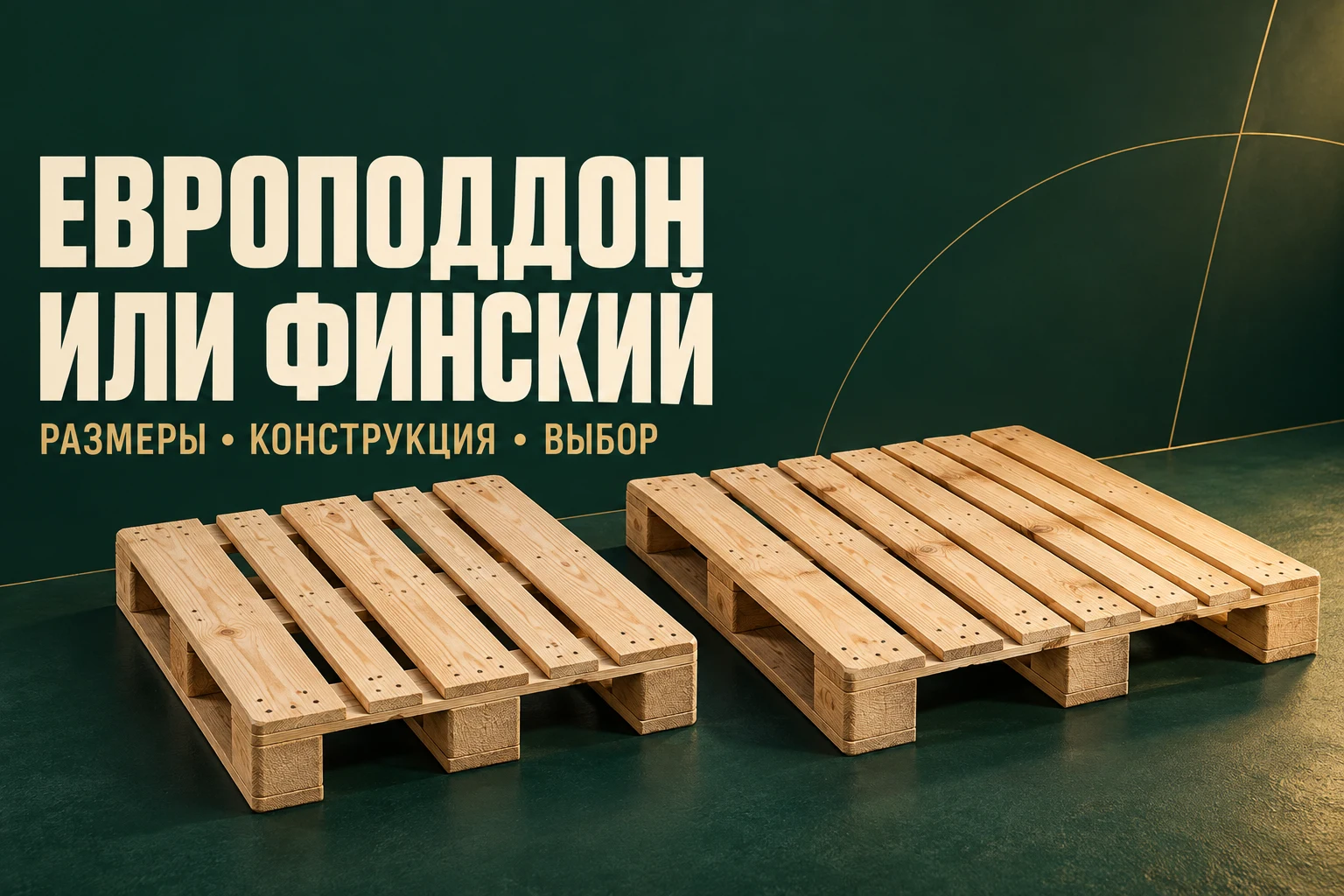 Рендер европейского и финского деревянных поддонов