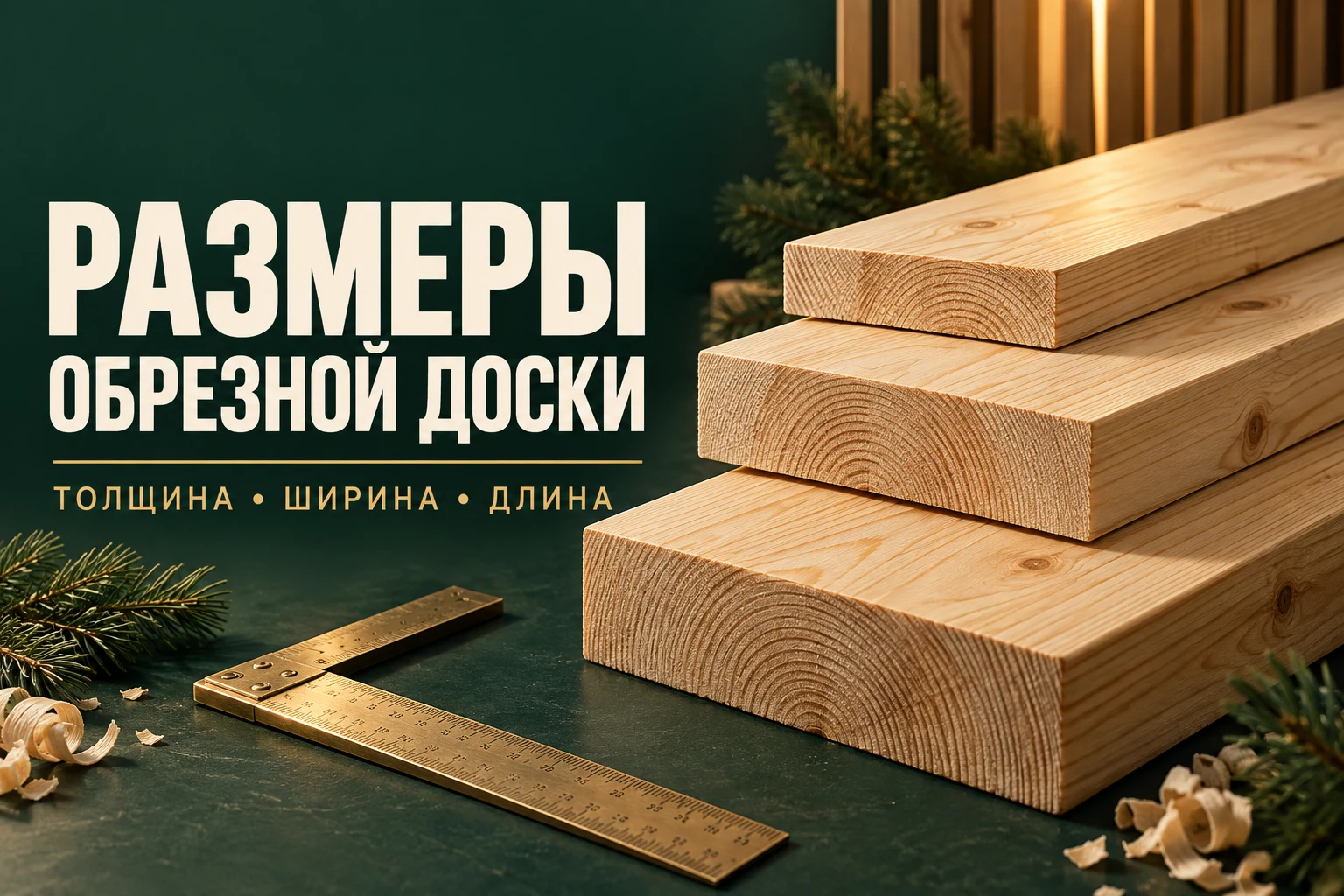 Рендер образцов обрезной доски разных размеров