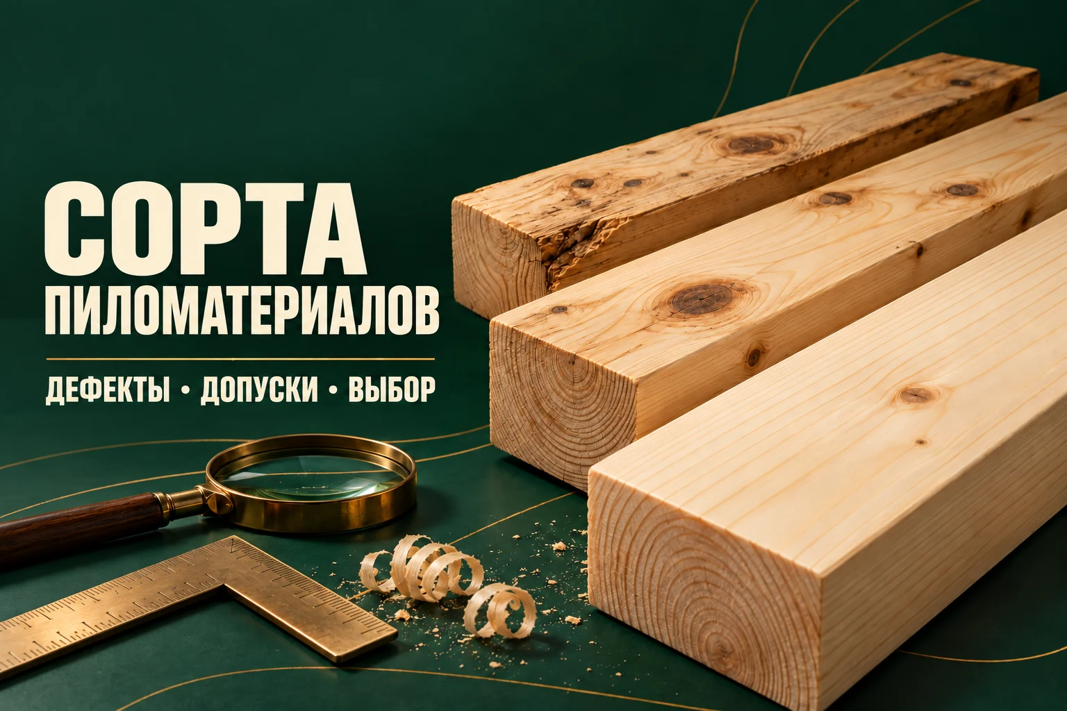 Рендер пиломатериалов с разным количеством сучков и дефектов