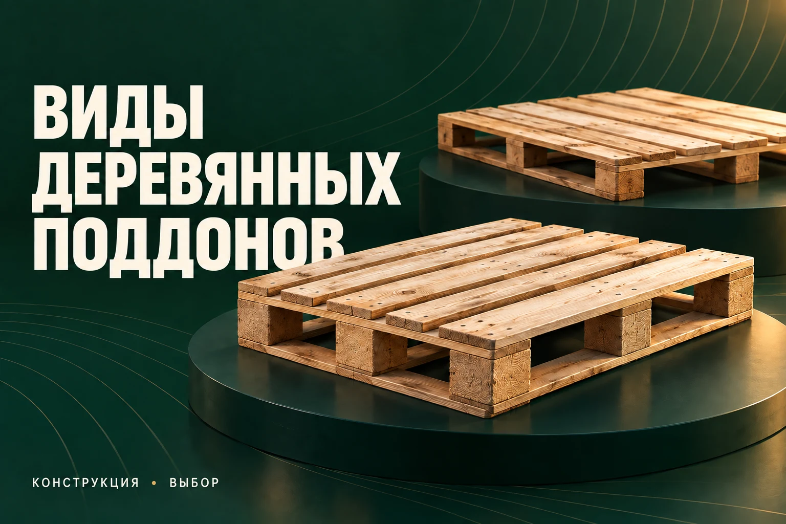 Объёмный рендер деревянных поддонов с разной конструкцией