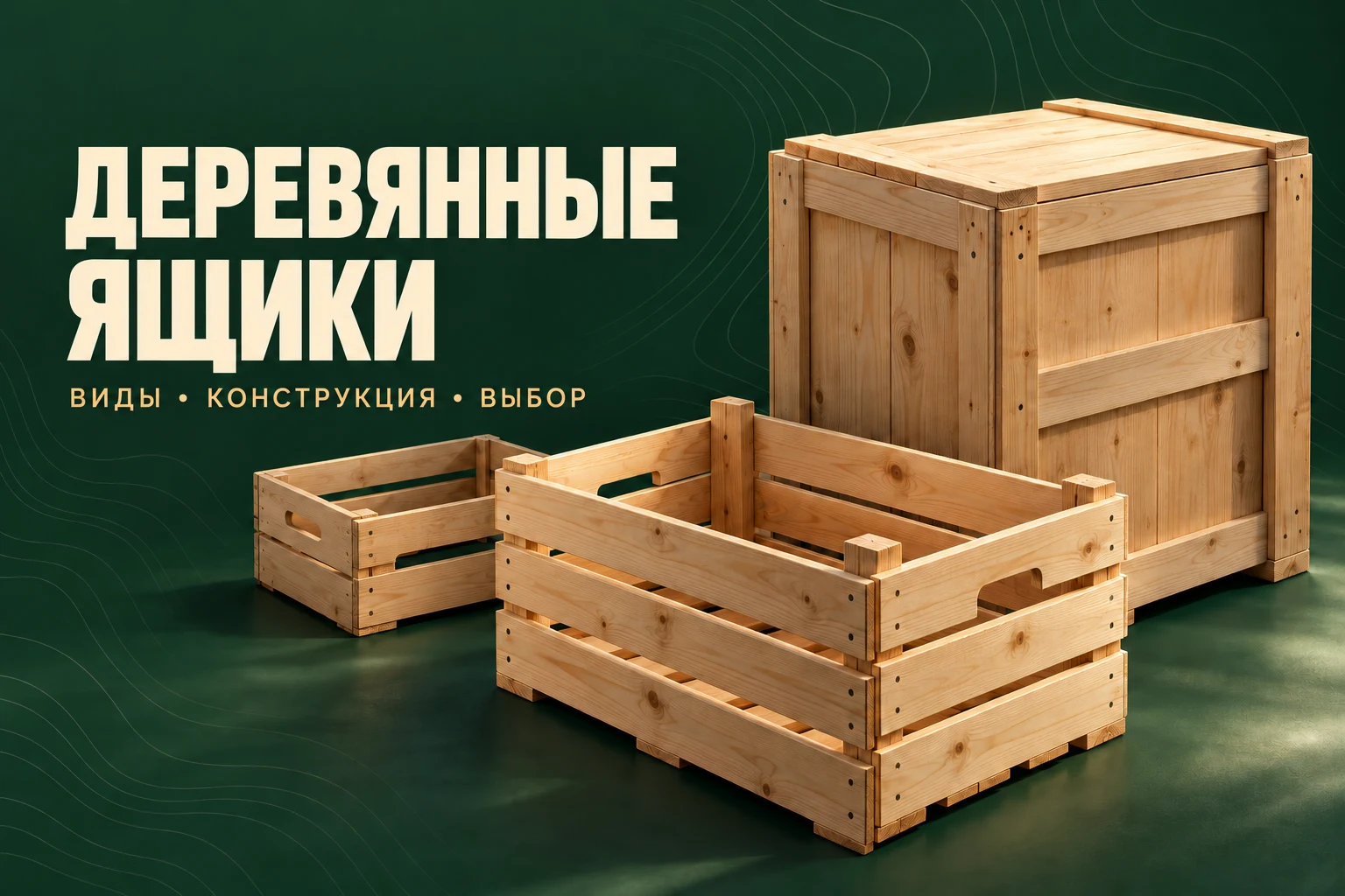 Рендер решётчатых и сплошных деревянных ящиков